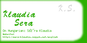 klaudia sera business card